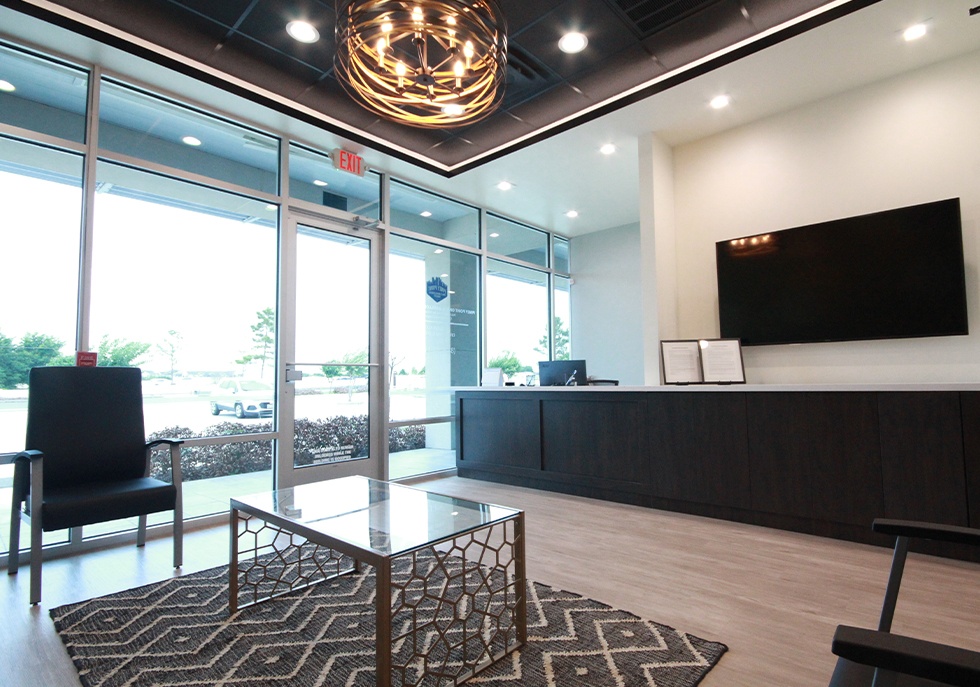 Welcoming oral surgery office reception desk