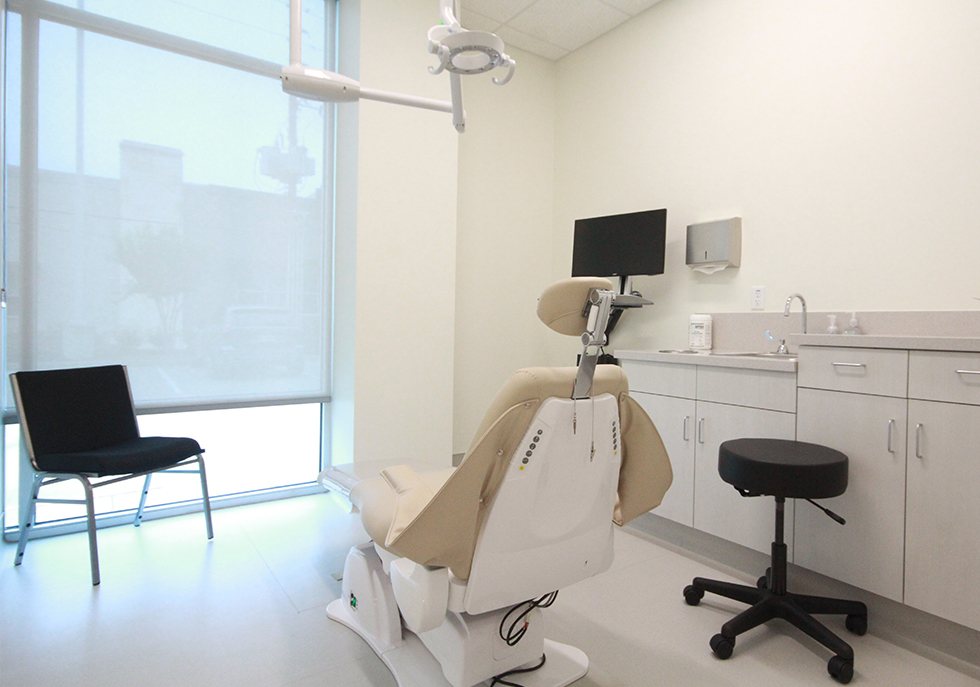 Clean modern dental treatment room